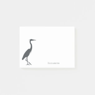 silhouette Great Blue Heron Egret personalized Post-it Notes