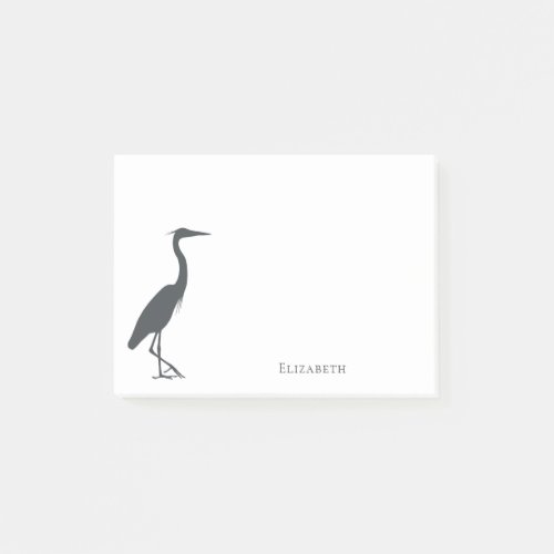 silhouette Great Blue Heron Egret personalized Post_it Notes