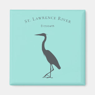 silhouette Great Blue Heron standing personalized Magnet