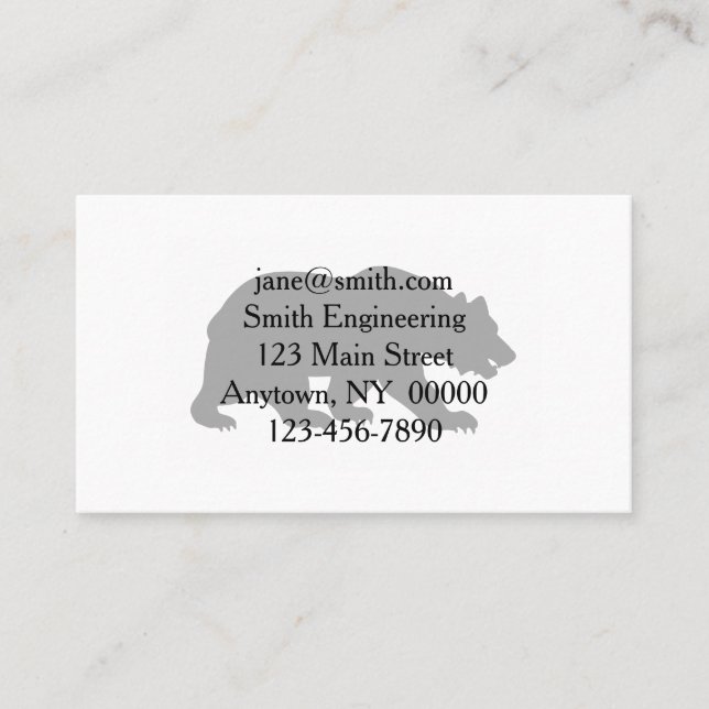 Silhouette grizzly bear-Choose background color Business Card (Front)