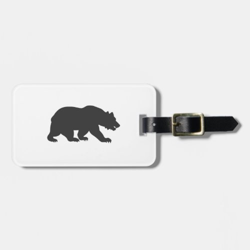 Silhouette grizzly bear_Choose background color Luggage Tag