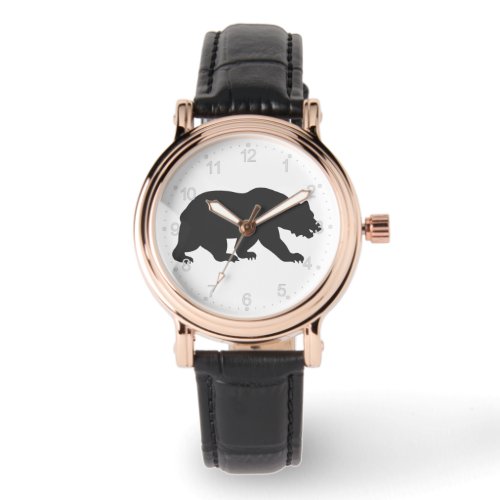 Silhouette grizzly bear_Choose background color Watch