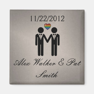 Silhouette Groom and Groom Magnet
