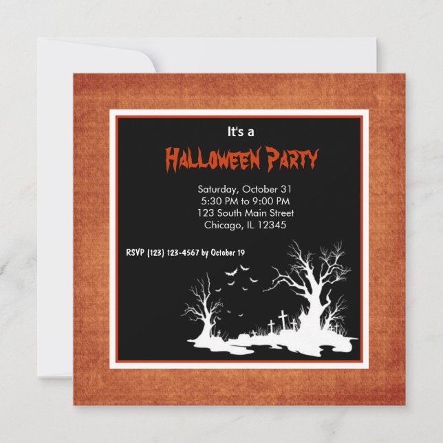 Silhouette Halloween Party Invitation (Front)