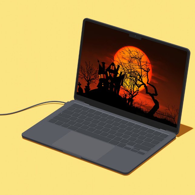 Silhouette Halloween Scene Haunted House HP Laptop Skin (Silhouette Halloween Scene Haunted House HP Laptop Skin
)
