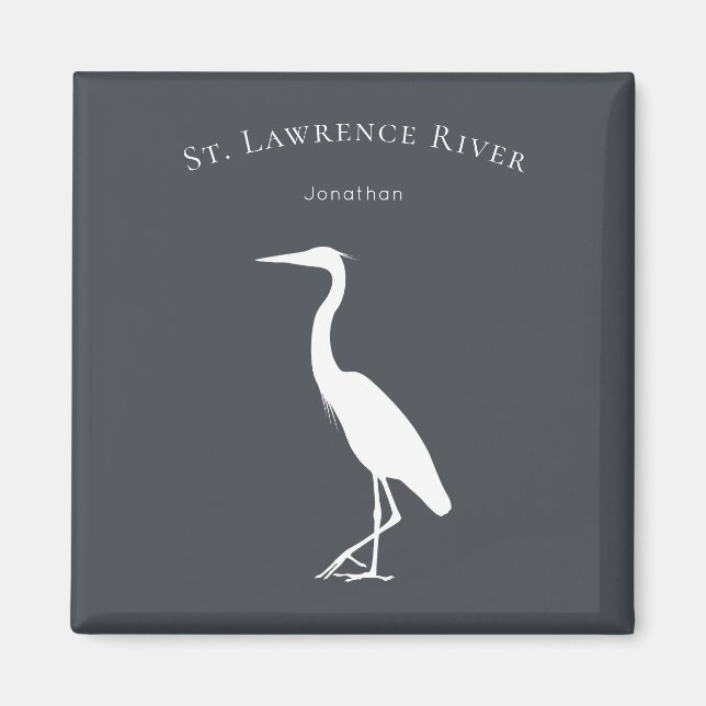 silhouette Heron Egret standing personalized Magnet (Front)