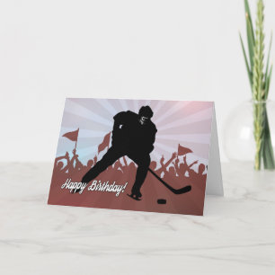 Silhouette Hockey Player for Birthday Card