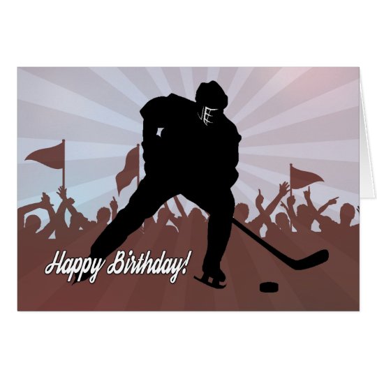 Silhouette Hockey Player for Birthday Card | Zazzle