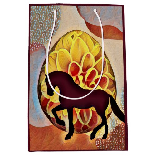 Silhouette Horse and Easter Egg Colorful Easter Medium Gift Bag