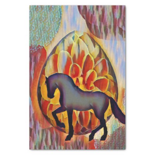 Silhouette Horse and Easter Egg Colorful Easter Tissue Paper