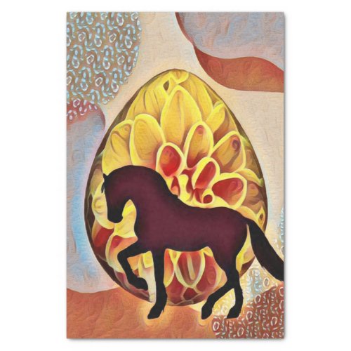 Silhouette Horse and Easter Egg Colorful Easter Tissue Paper