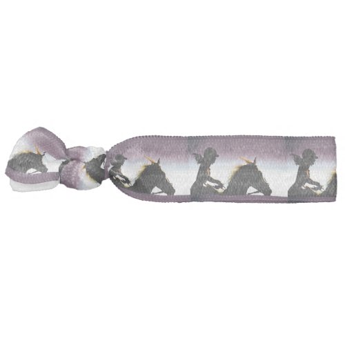 Silhouette Horse And Rider Ribbon Hair Tie