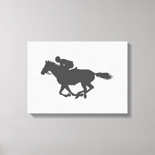 Silhouette horse jockey _ Choose background color Canvas Print