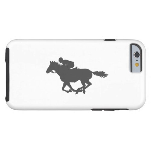 Silhouette horse jockey _ Choose background color Tough iPhone 6 Case