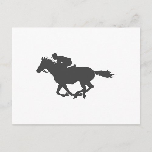 Silhouette horse jockey _ Choose background color Postcard