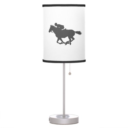 Silhouette horse jockey _ Choose background color Table Lamp