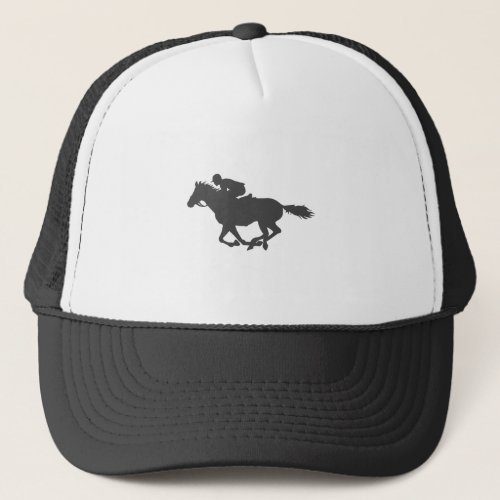 Silhouette horse jockey _ Choose background color Trucker Hat
