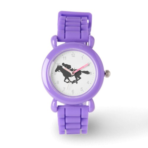 Silhouette horse jockey _ Choose background color Watch