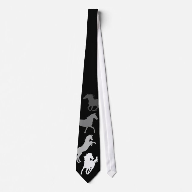 Silhouette Horses Neck Tie (Front)