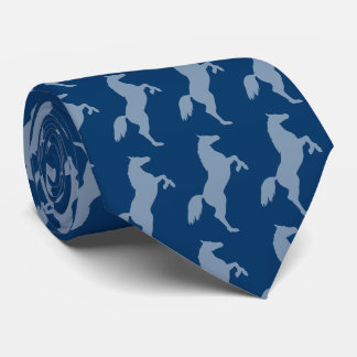 Silhouette Horses Pattern | Blue Neck Tie