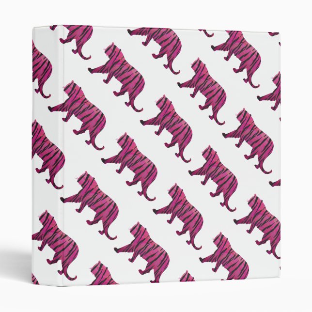 Silhouette Hot Pink and Black Tiger Binder (Front/Spine)