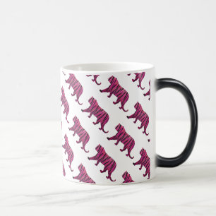 Silhouette Hot Pink and Black Tiger Color Morph Mug