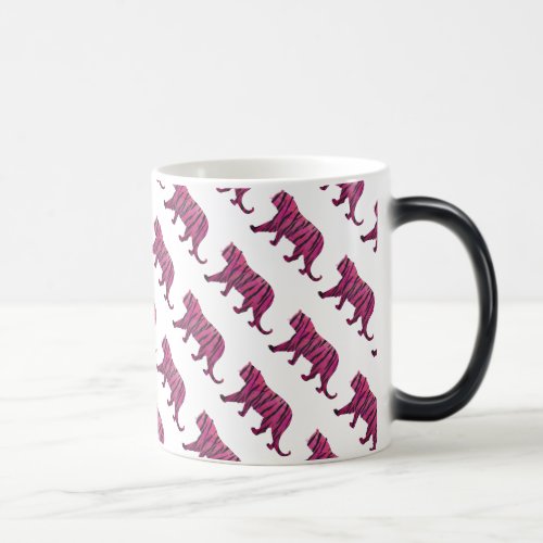 Silhouette Hot Pink and Black Tiger Magic Mug
