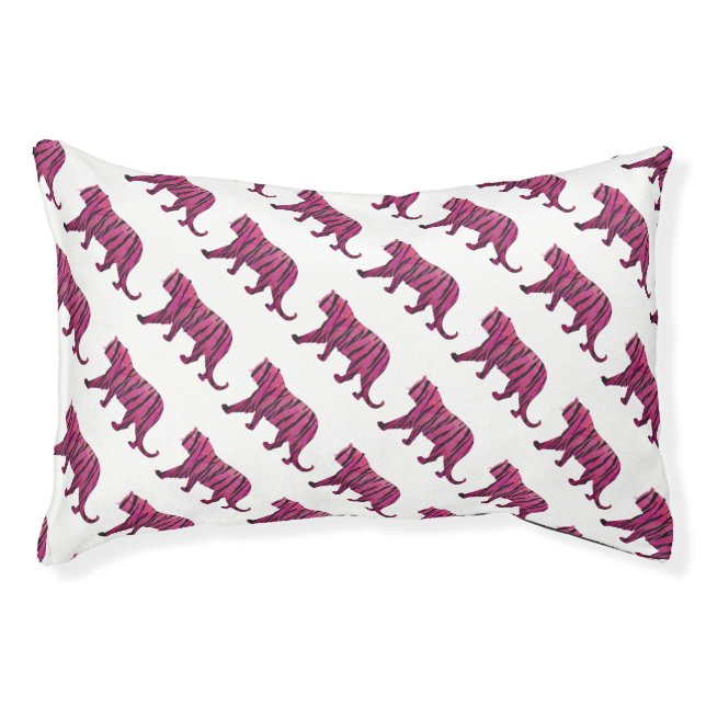 Silhouette Hot Pink and Black Tiger Pet Bed (Front)