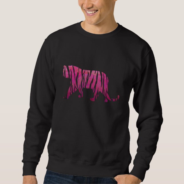 Silhouette Hot Pink and Black Tiger Sweatshirt (Front)