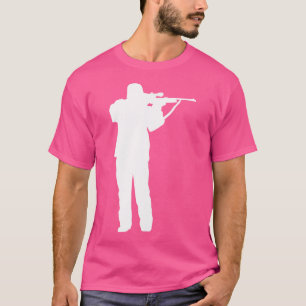 Silhouette Hunting Player Hunter Fan Shooter Rifle T-Shirt