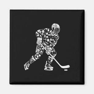 Silhouette Ice Hockey Player Women Mom Mother Girl Magnet