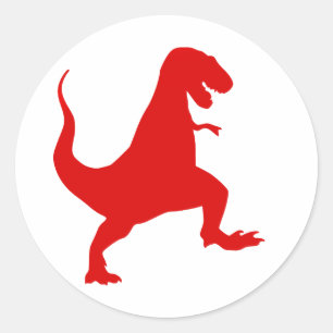 Silhouette illustration of a tyrannosaurus rex classic round sticker