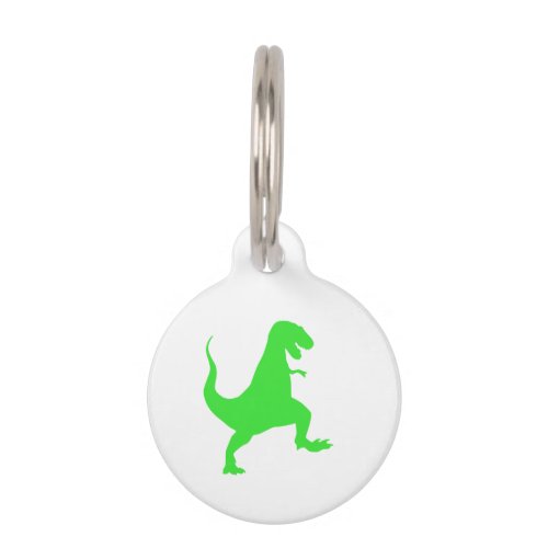 Silhouette illustration of a tyrannosaurus rex pet ID tag