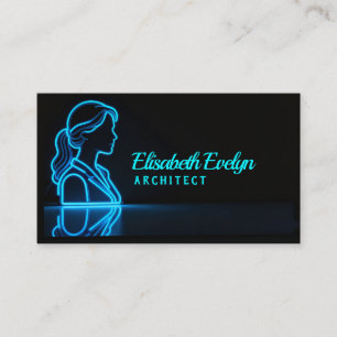 Silhouette in Blue: Professional Reflection Business Card