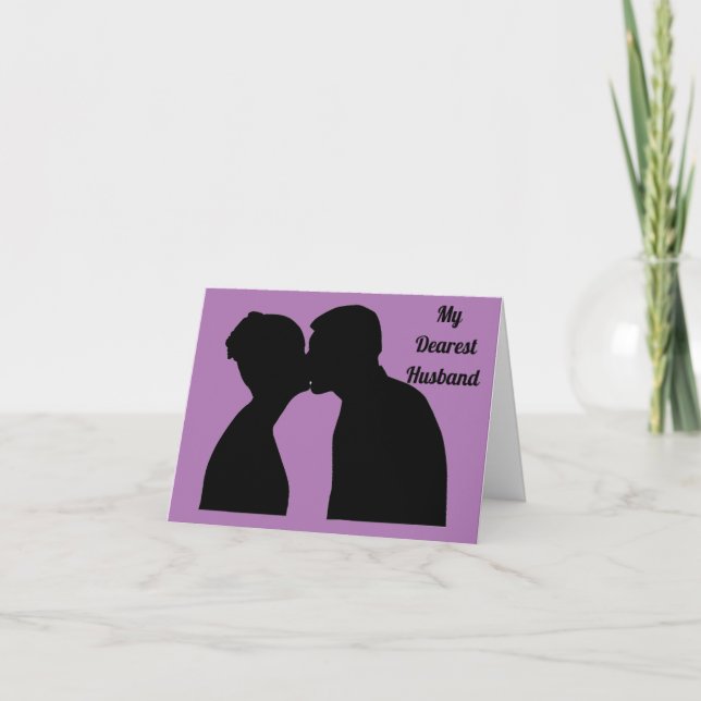 Silhouette Kissing Couple Anniversary Card (Front)