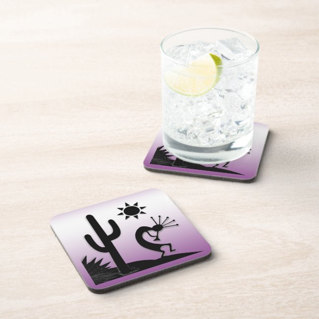 Silhouette Kokopelli Beverage Coaster (Right Side)