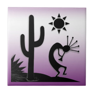 Silhouette Kokopelli Ceramic Tile
