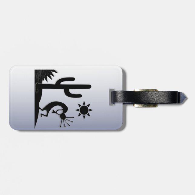 Silhouette Kokopelli Luggage Tag (Back Horizontal)