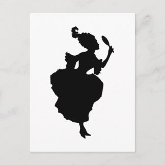 Silhouette Lady with Mirror Postcard