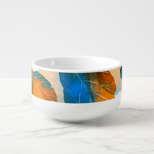 Silhouette leaves watercolor digital seamless pa soup mug