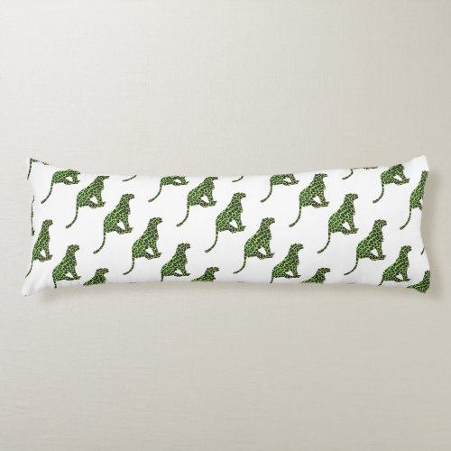 Silhouette Leopard Black and Green Body Pillow