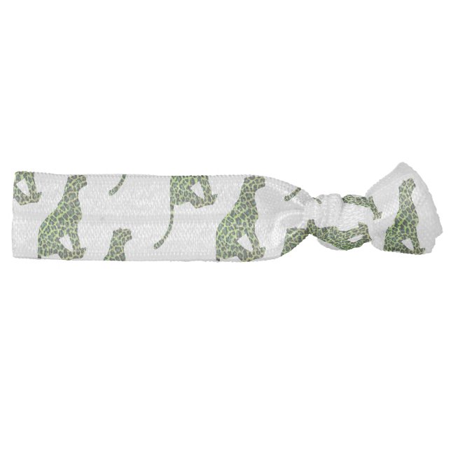 Silhouette Leopard Black and Green Hair Tie (Right)