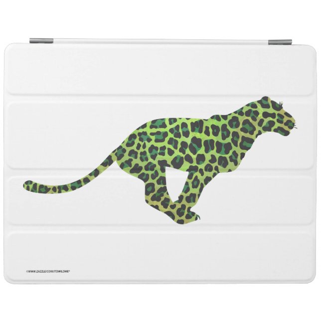 Silhouette Leopard Black and Green iPad Smart Cover (Horizontal)