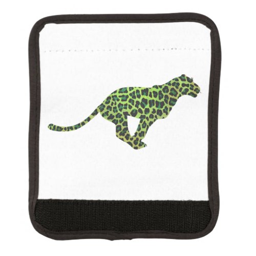 Silhouette Leopard Black and Green Luggage Handle Wrap