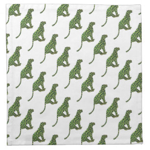 Silhouette Leopard Black and Green Napkin