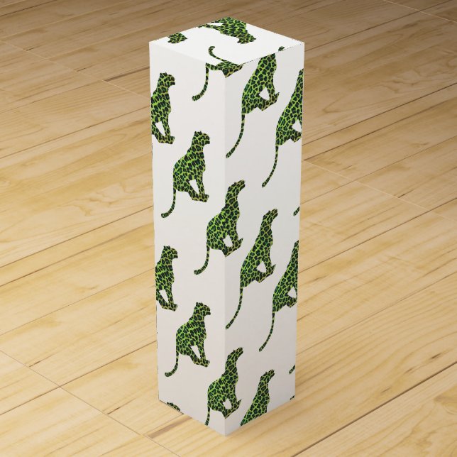Silhouette Leopard Black and Green Wine Box (Front)