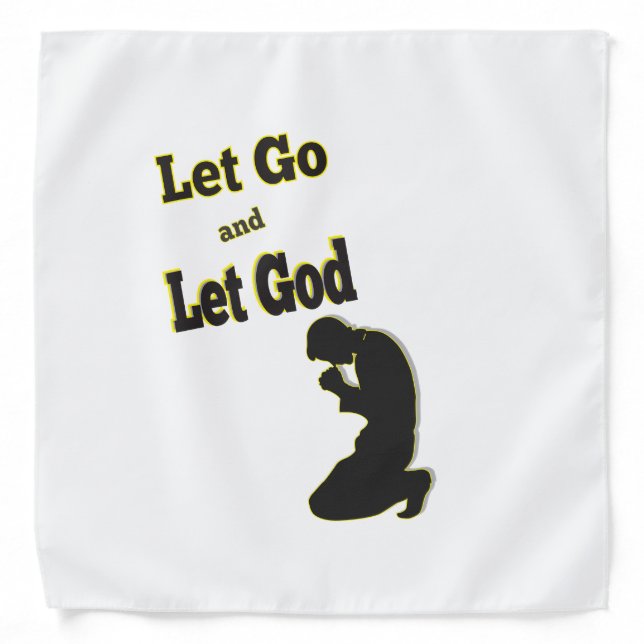 Silhouette Let Go Let God Praying Man Bandana (Front)
