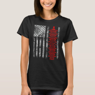 Silhouette Lightning Arrester American Flag Linema T-Shirt