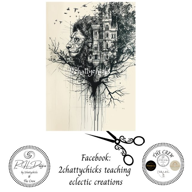 Silhouette Lion Head in Tree Decoupage Tissue Paper (Creator Uploaded)