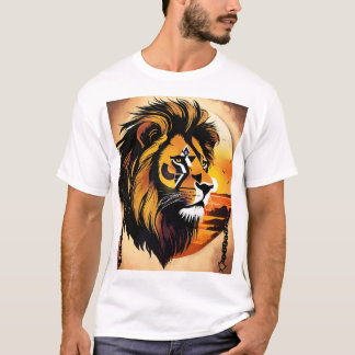 "Silhouette Lion Head T-Shirt – Bold & Powerful An